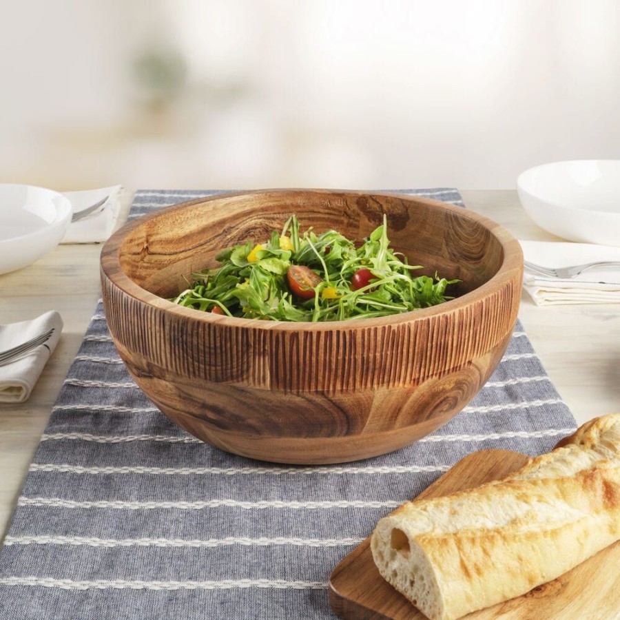 Serveware Fitz and Floyd Serving Bowls | Caleb Acacia Wood Serve Bowl, 11 In