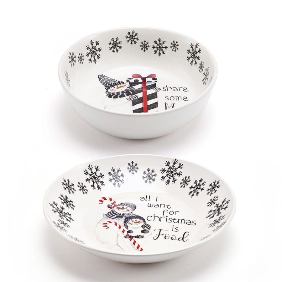 Serveware Fitz and Floyd Serving Bowls | Snow Days Set Of 2 Vegetable Serving Bowls