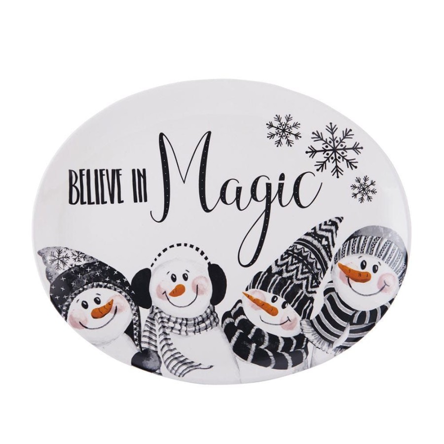 Serveware Fitz and Floyd Platters | Snow Days Large Platter, Believe In Magic