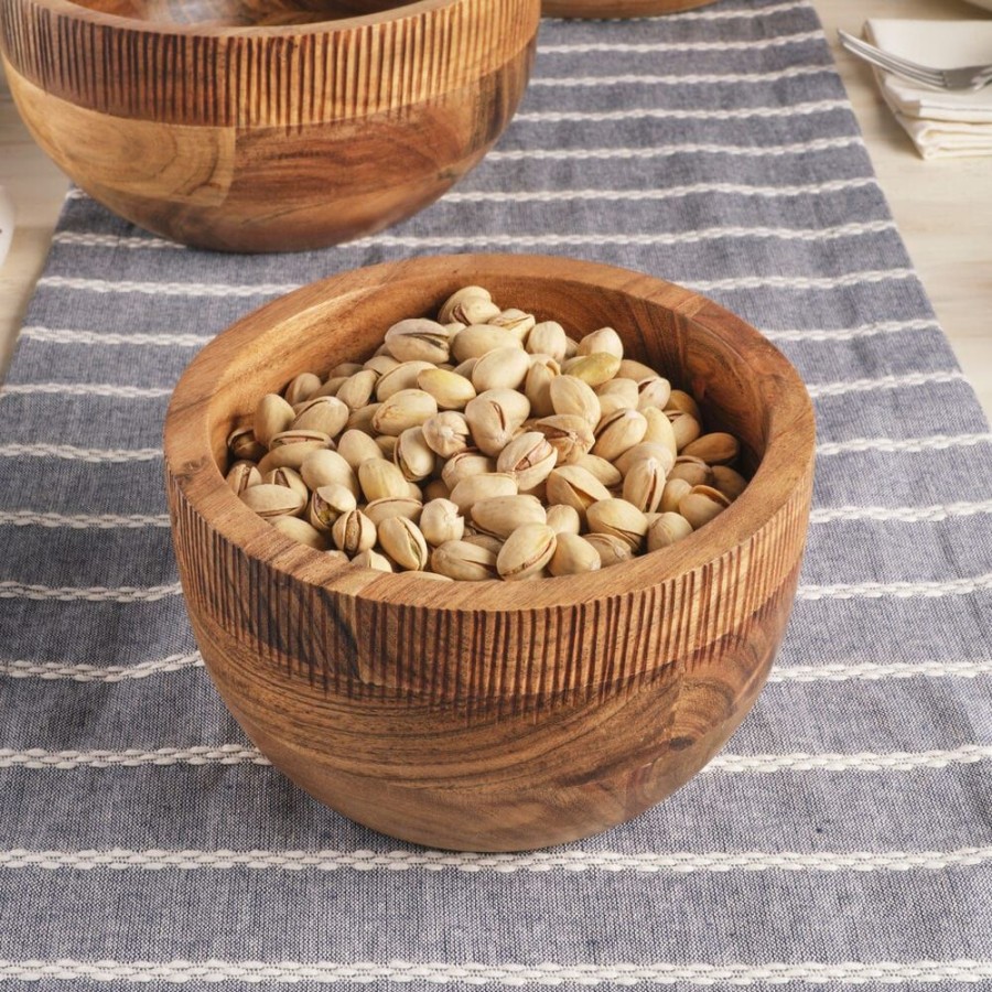 Serveware Fitz and Floyd Serving Bowls | Caleb Acacia Wood Serve Bowl, 7 In