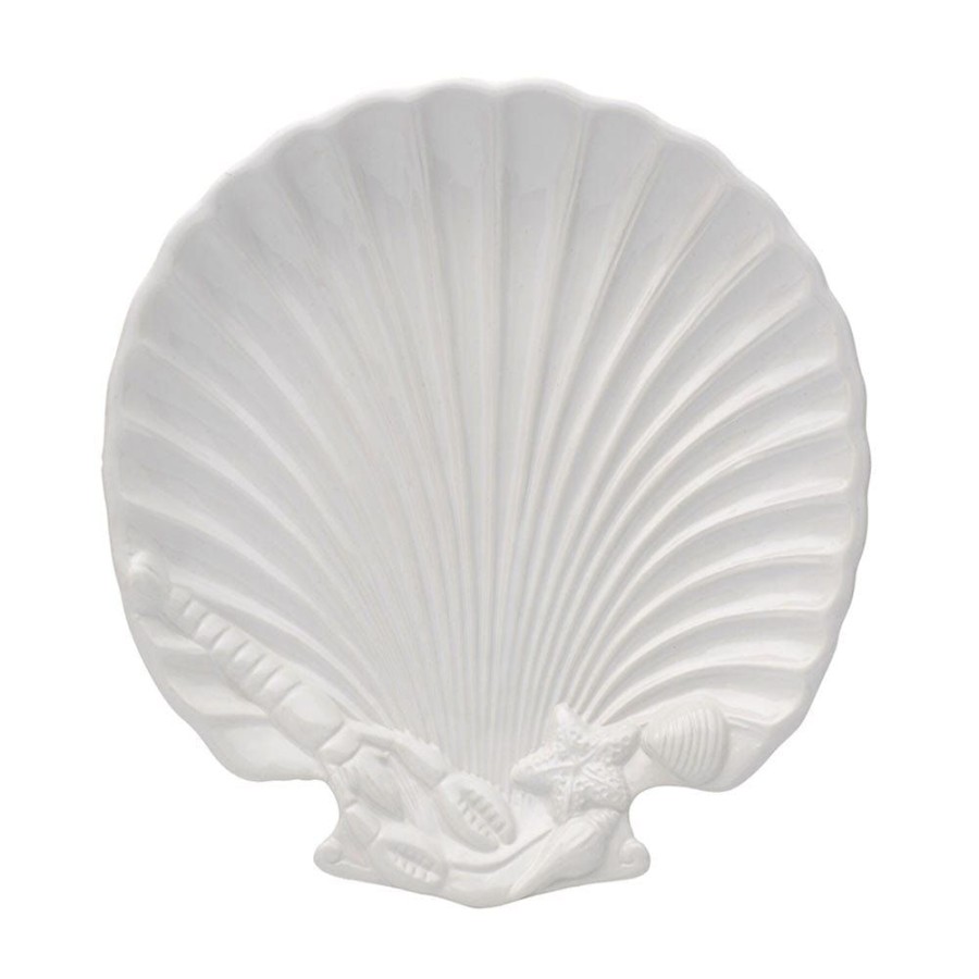 Dining Fitz and Floyd Dinner Plates | Coastal Home White Shell Plate