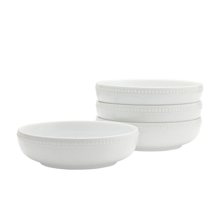 Dining Fitz and Floyd Individual Bowls | Everyday White® Beaded Set Of 4 Dinner Bowls