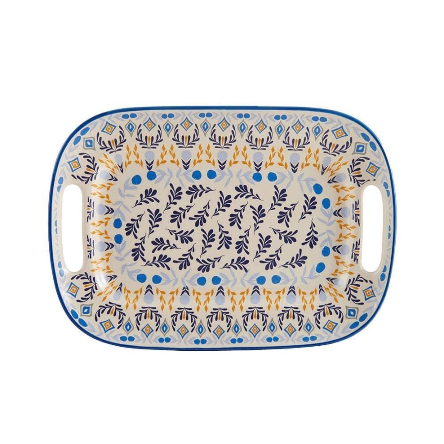 Serveware Fitz and Floyd Trays | Madeline Handled Serving Platter, 15 In