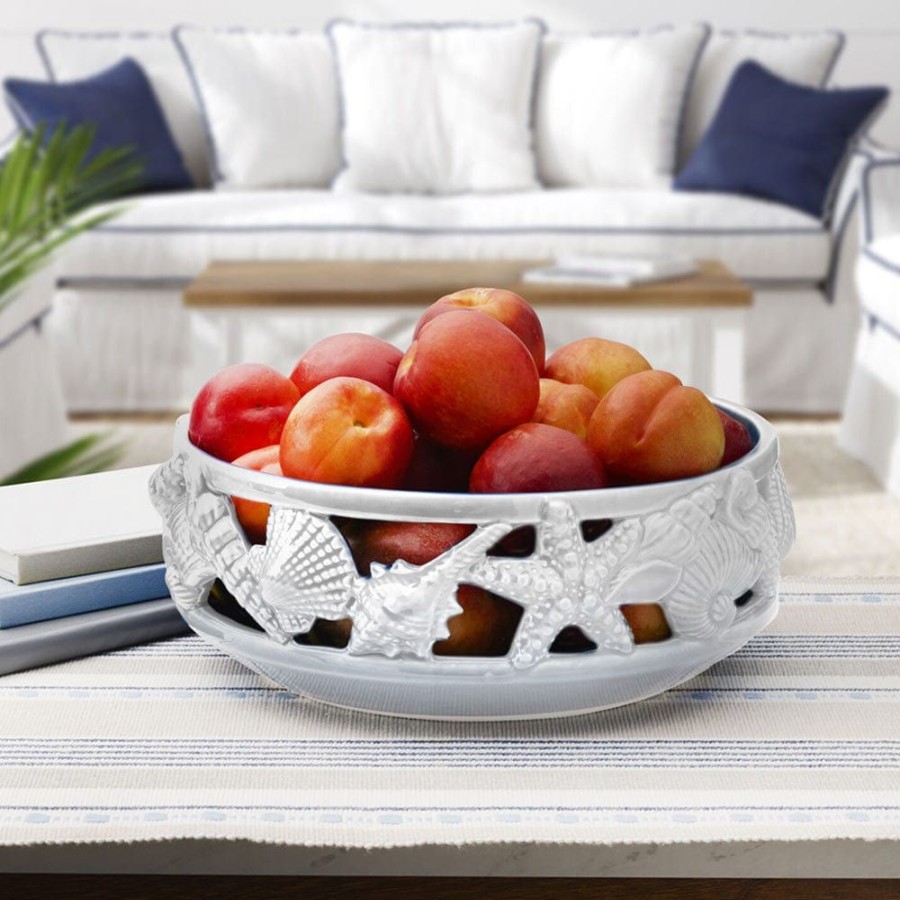 Serveware Fitz and Floyd Specialty | Coastal Home White Centerpiece Bowl