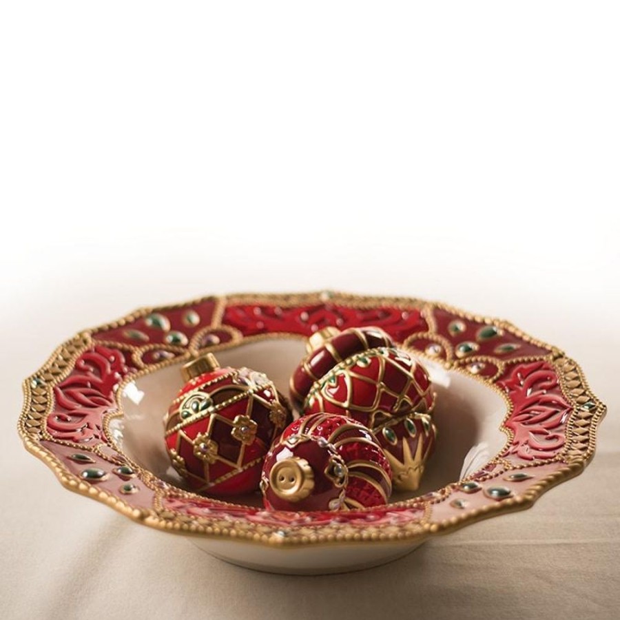 Serveware Fitz and Floyd Serving Bowls | Renaissance Holiday Serving Bowl