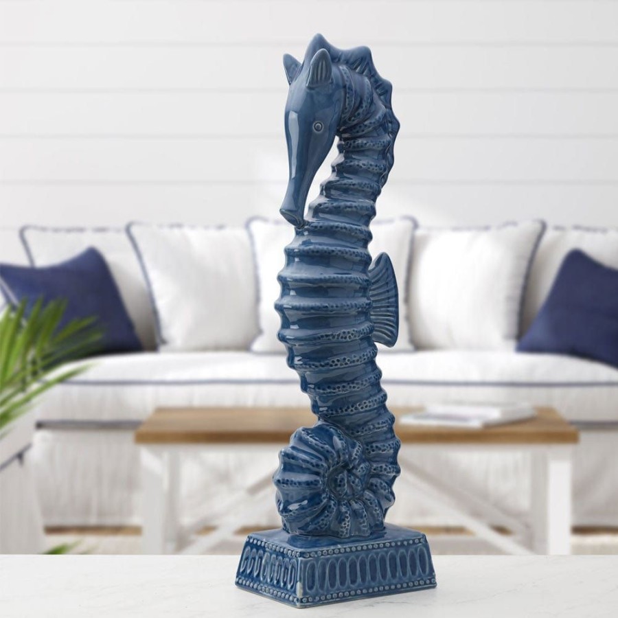 Figurines Fitz and Floyd Coastal | Coastal Home Blue Seahorse Figurine 21 In