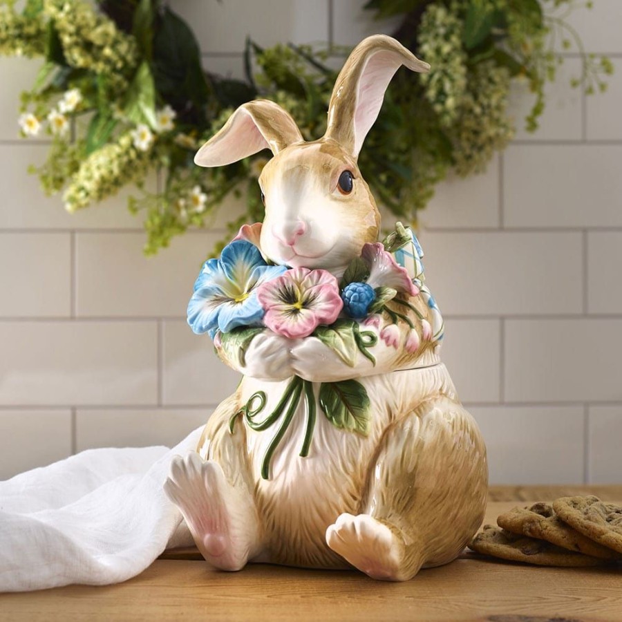 Figurines Fitz and Floyd Rabbits | Toulouse Rabbit Cookie Jar Figurine