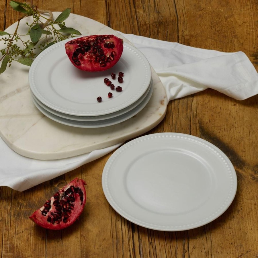 Dining Fitz and Floyd Salad Plates | Everyday White® Beaded Set Of 4 Salad Plates