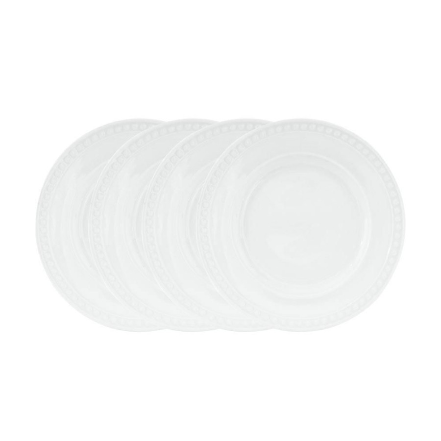 Dining Fitz and Floyd Salad Plates | Everyday White® Beaded Set Of 4 Salad Plates