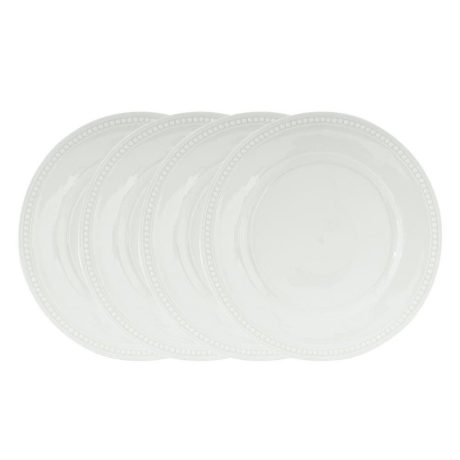 Dining Fitz and Floyd Dinner Plates | Everyday White® Beaded Set Of 4 Dinner Plates