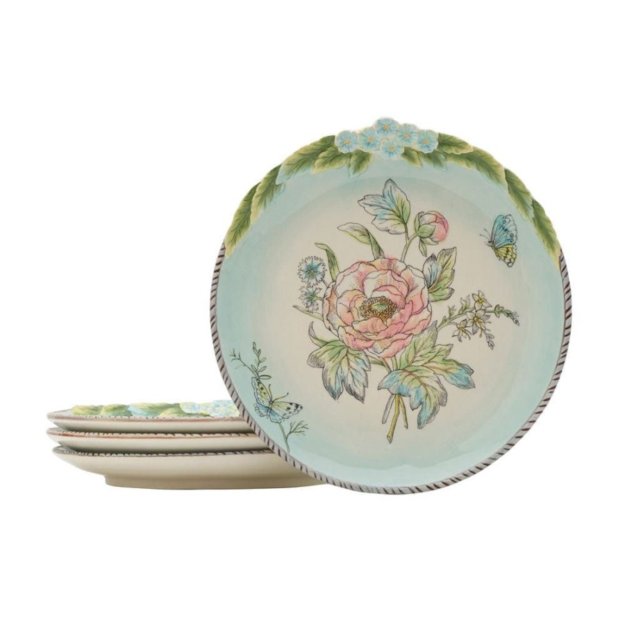 Dining Fitz and Floyd Salad Plates | English Garden Set Of 4 Bloom Salad Plates