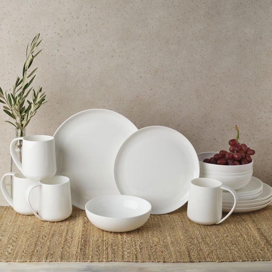 Dining Fitz and Floyd Dinnerware Sets | Nevaeh White Coupe 16 Piece Dinnerware Set, Service For 4