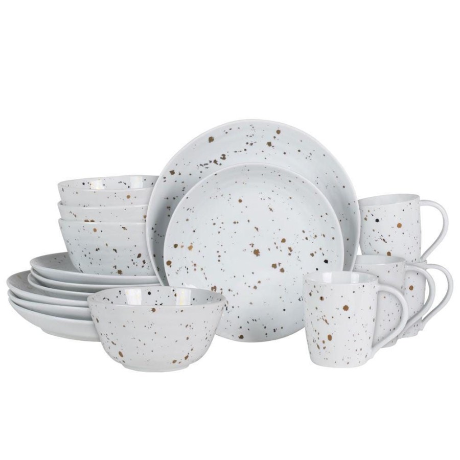 Dining Fitz and Floyd Dinnerware Sets | Avondelle Metallic Gold 16 Piece Dinnerware Set, Service For 4