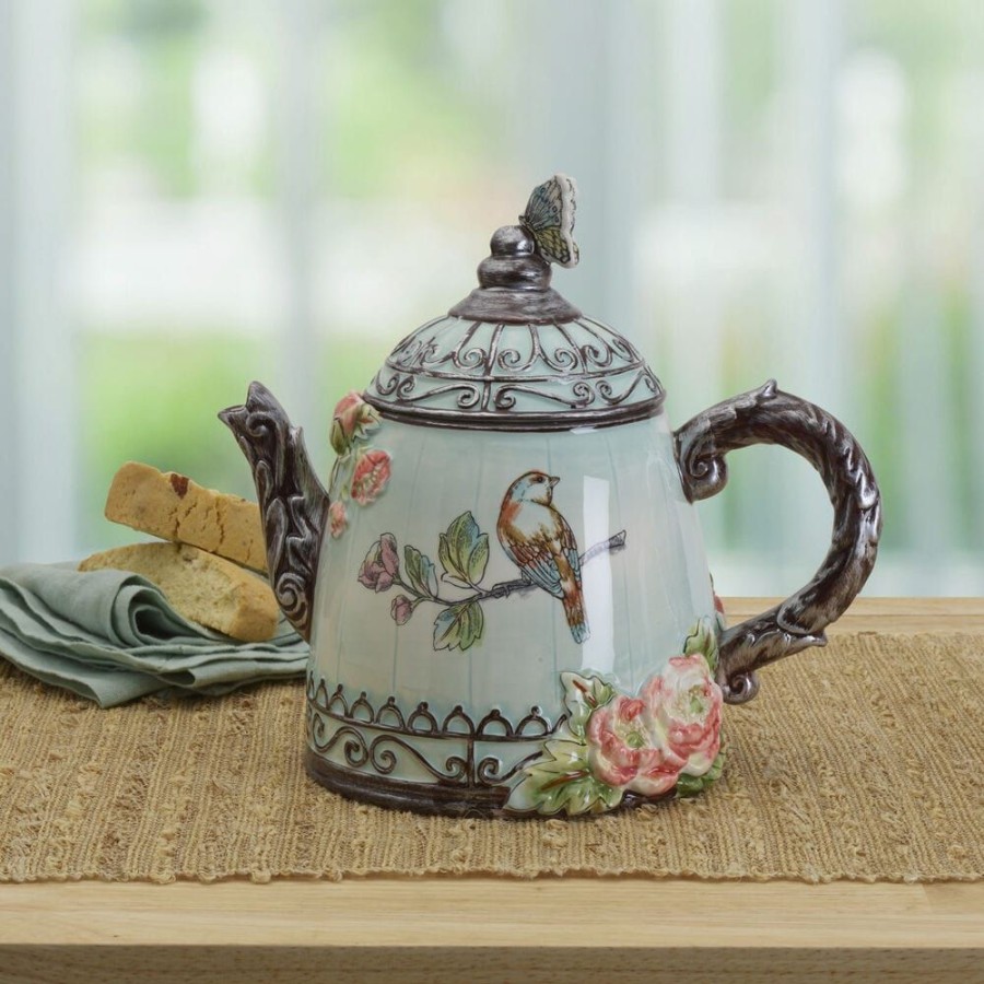 Serveware Fitz and Floyd Pitchers | English Garden Teapot