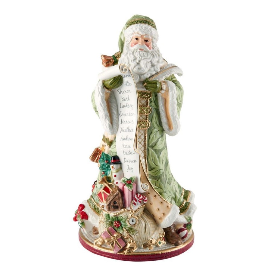 Figurines Fitz and Floyd Santa | Holiday Home Green Santa Figurine, 18.75 In