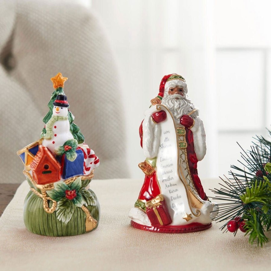 Serveware Fitz and Floyd Salt And Pepper Sets | Holiday Home African American Santa Salt And Pepper Set