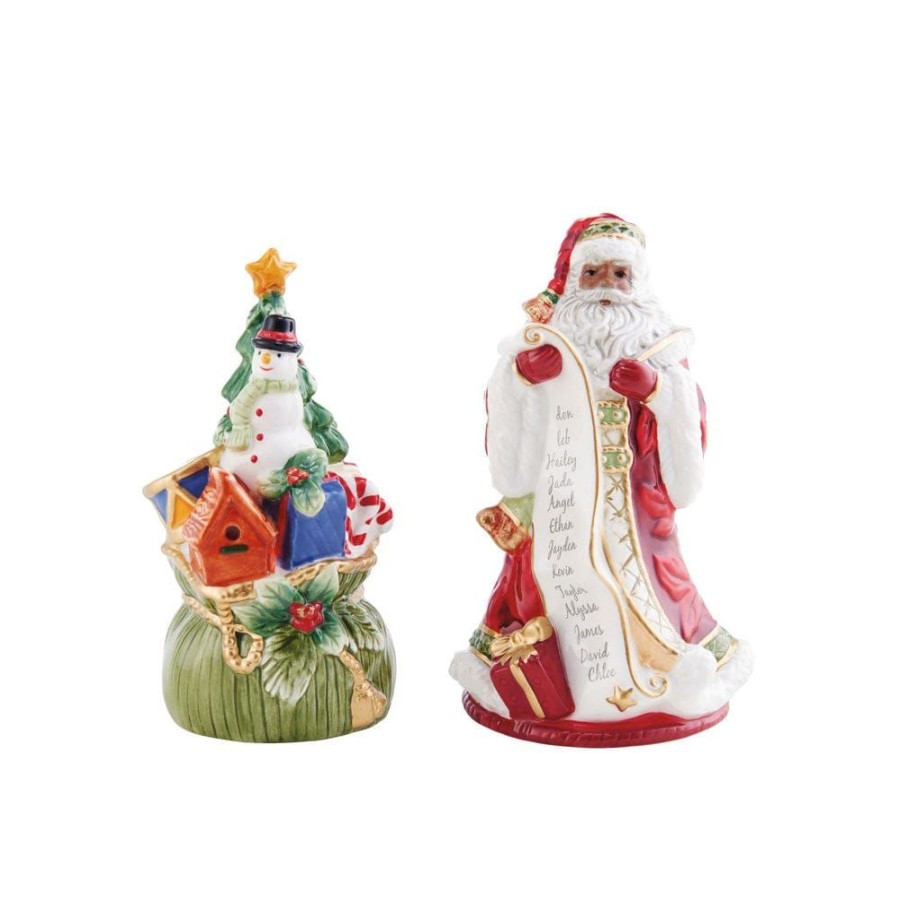 Serveware Fitz and Floyd Salt And Pepper Sets | Holiday Home African American Santa Salt And Pepper Set