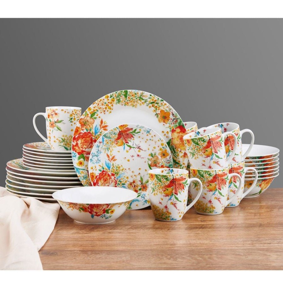 Dining Fitz and Floyd Dinnerware Sets | Garden Delight 32 Piece Dinnerware Set, Service For 8