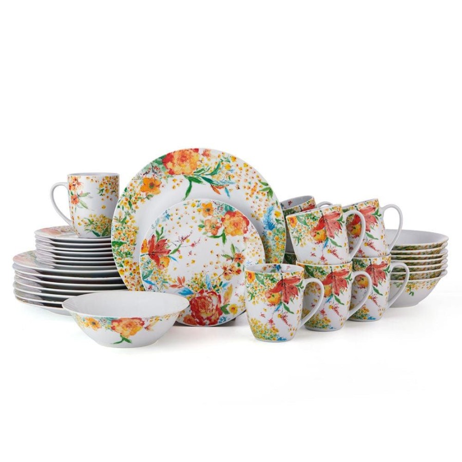 Dining Fitz and Floyd Dinnerware Sets | Garden Delight 32 Piece Dinnerware Set, Service For 8