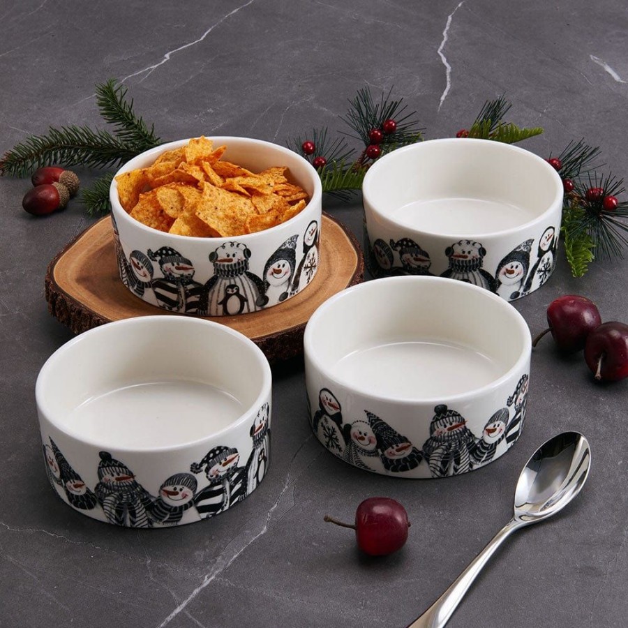 Serveware Fitz and Floyd Appetizer And Snack Serveware | Snow Days Set Of 4 Dessert Snack Bowls