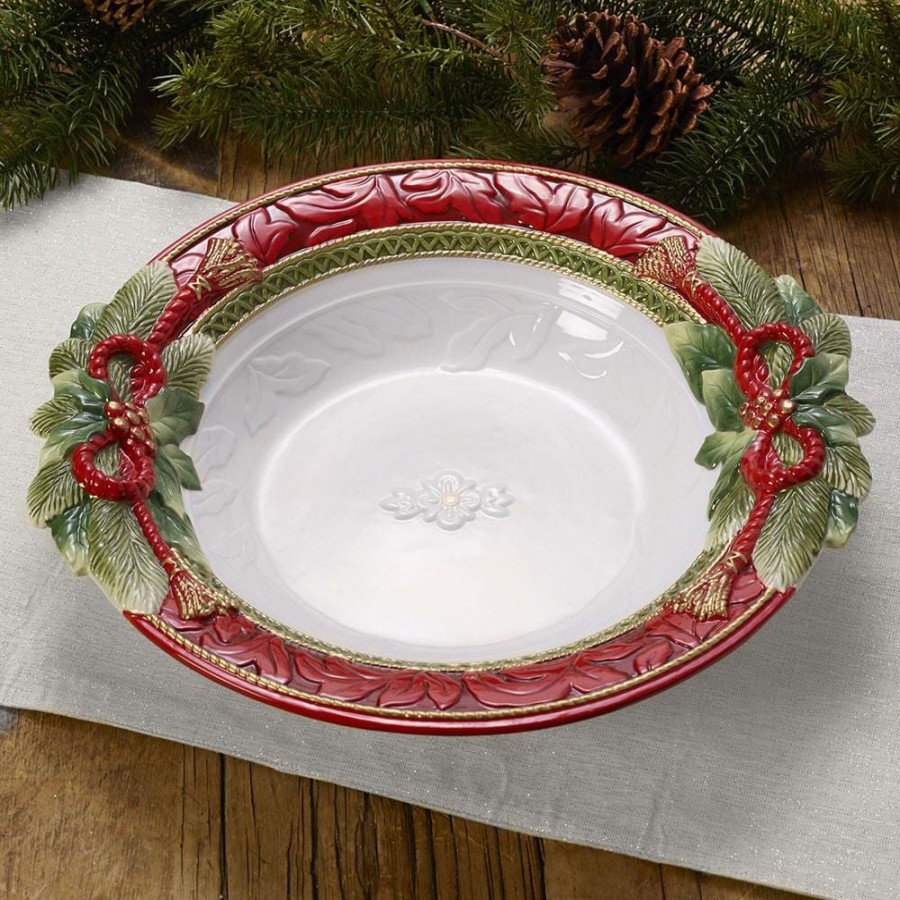 Serveware Fitz and Floyd Serving Bowls | Holiday Home Large Serve Bowl