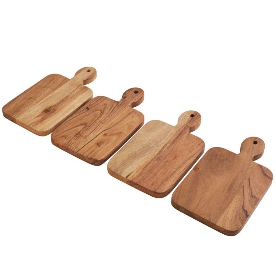 Serveware Fitz and Floyd Appetizer And Snack Serveware | Caleb Acacia Wood Set Of 4 Mini Charcuterie Serve Boards