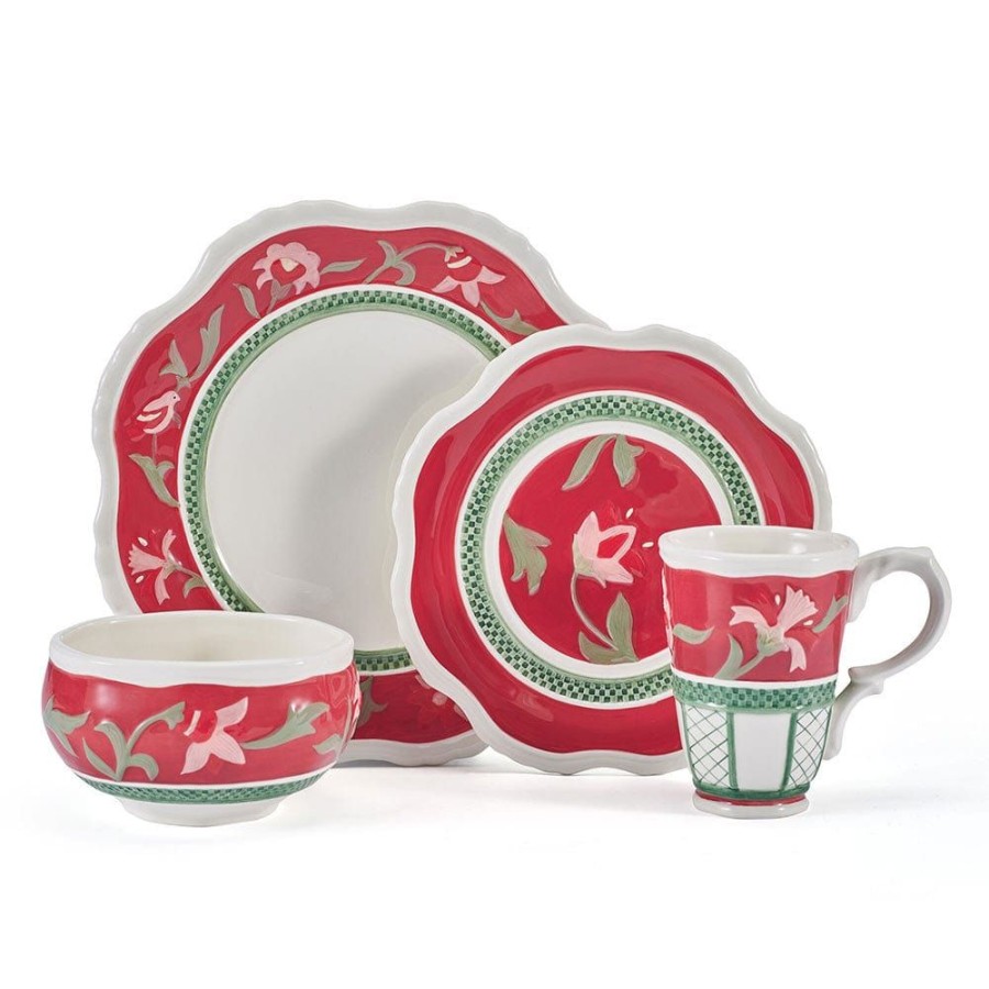 Dining Fitz and Floyd Dinnerware Sets | Chalet 16 Piece Dinnerware Set, Service For 4