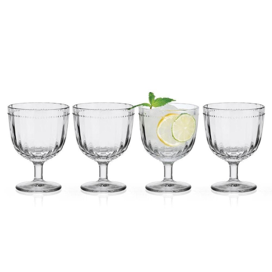 Dining Fitz and Floyd Glasses | Beaded Wine Goblets Set Of 4