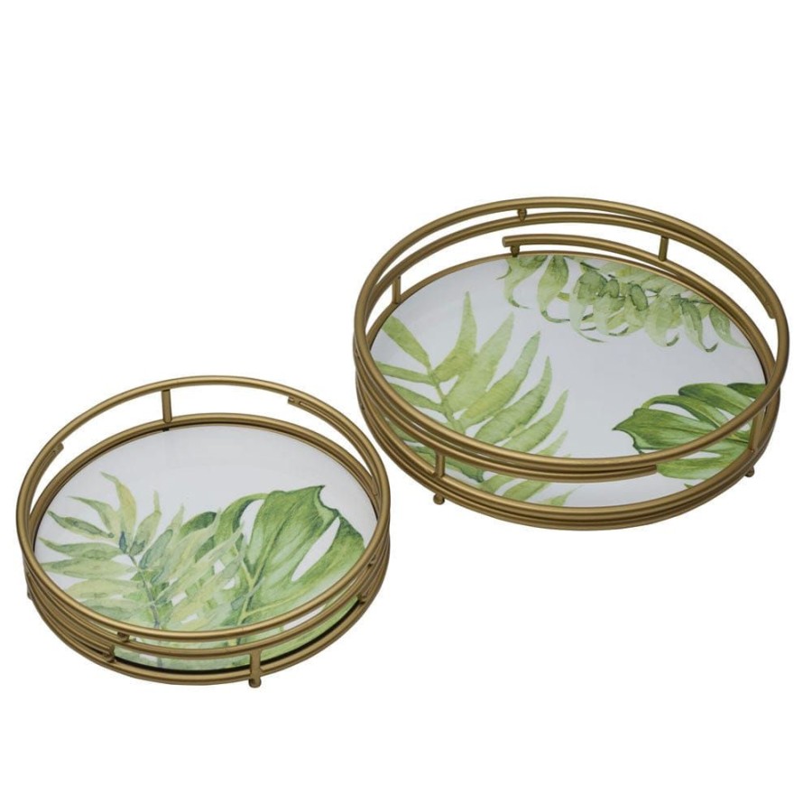 Serveware Fitz and Floyd Specialty | Villa Palm Set Of 2 Nested Trays