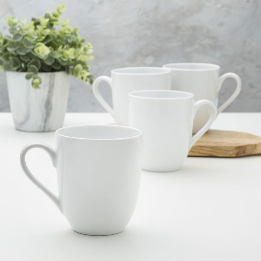 Dining Fitz and Floyd Mugs | Everyday White® Set Of 4 Mugs